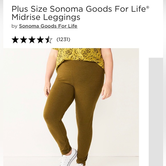 Sonoma plus size midrise legging in color olive - Picture 1 of 4